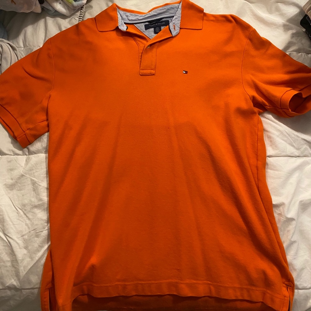 Men's Tommy Hilfiger orange polo